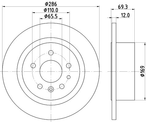 Bremsscheibe Hinterachse Hella 8DD 355 103-741 von Hella