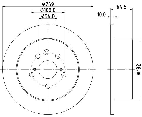 Bremsscheibe Hinterachse Hella 8DD 355 104-061 von Hella