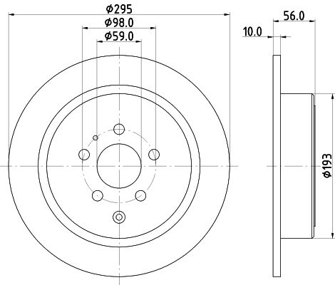 Bremsscheibe Hinterachse Hella 8DD 355 104-461 von Hella