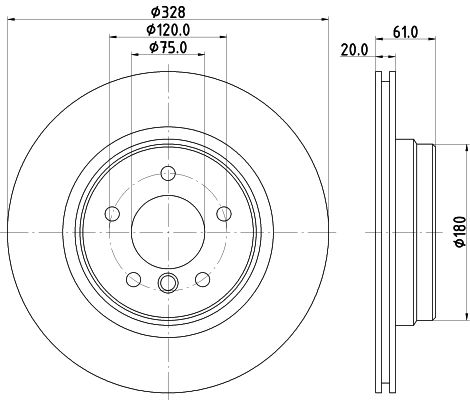 Bremsscheibe Hinterachse Hella 8DD 355 104-571 von Hella