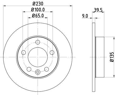 Bremsscheibe Hinterachse Hella 8DD 355 105-411 von Hella