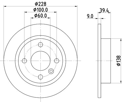 Bremsscheibe Hinterachse Hella 8DD 355 105-441 von Hella