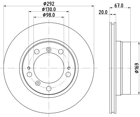 Bremsscheibe Hinterachse Hella 8DD 355 105-721 von Hella