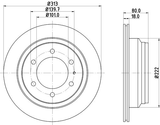 Bremsscheibe Hinterachse Hella 8DD 355 106-021 von Hella