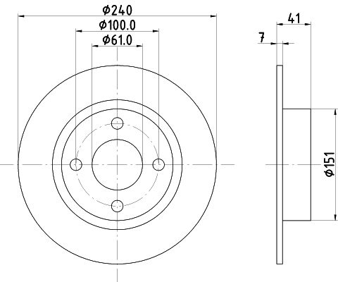 Bremsscheibe Hinterachse Hella 8DD 355 106-461 von Hella