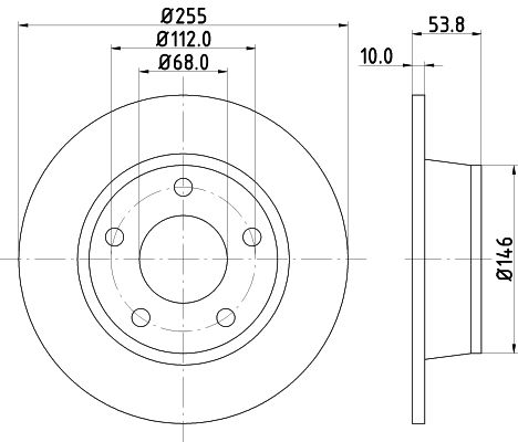 Bremsscheibe Hinterachse Hella 8DD 355 107-351 von Hella