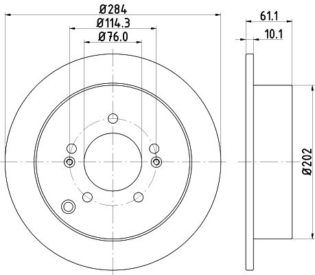 Bremsscheibe Hinterachse Hella 8DD 355 111-421 von Hella