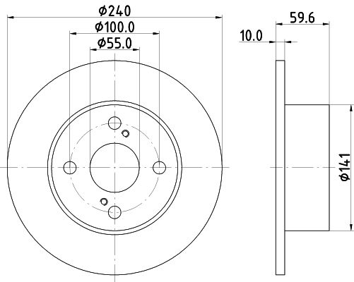 Bremsscheibe Hinterachse Hella 8DD 355 111-711 von Hella