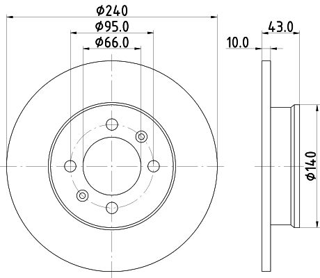 Bremsscheibe Hinterachse Hella 8DD 355 113-361 von Hella