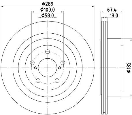 Bremsscheibe Hinterachse Hella 8DD 355 115-121 von Hella