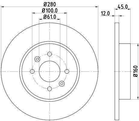 Bremsscheibe Hinterachse Hella 8DD 355 115-811 von Hella