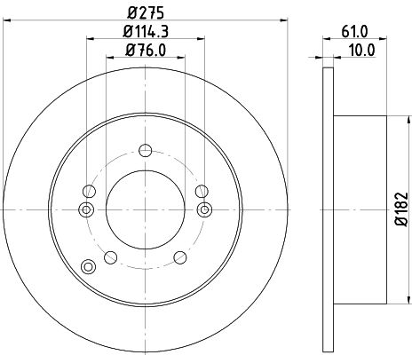 Bremsscheibe Hinterachse Hella 8DD 355 115-991 von Hella