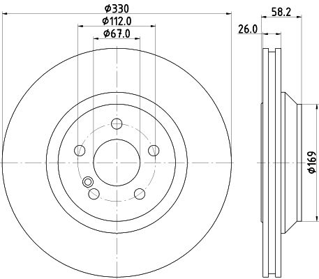 Bremsscheibe Hinterachse Hella 8DD 355 116-281 von Hella