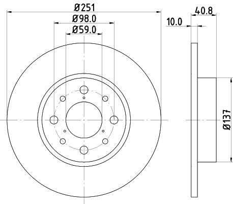 Bremsscheibe Hinterachse Hella 8DD 355 116-441 von Hella