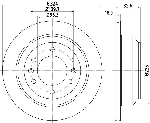 Bremsscheibe Hinterachse Hella 8DD 355 116-491 von Hella