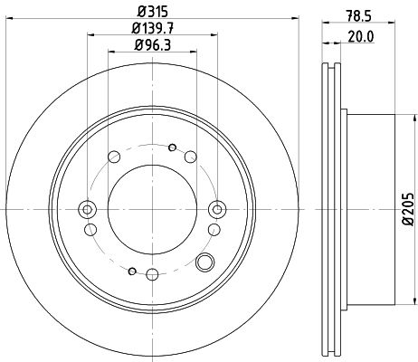 Bremsscheibe Hinterachse Hella 8DD 355 116-571 von Hella