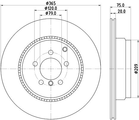 Bremsscheibe Hinterachse Hella 8DD 355 116-961 von Hella