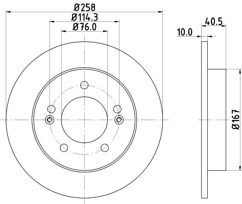 Bremsscheibe Hinterachse Hella 8DD 355 117-011 von Hella