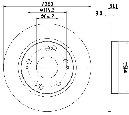 Bremsscheibe Hinterachse Hella 8DD 355 117-901 von Hella