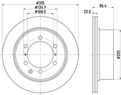 Bremsscheibe Hinterachse Hella 8DD 355 118-141 von Hella