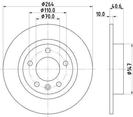 Bremsscheibe Hinterachse Hella 8DD 355 118-171 von Hella