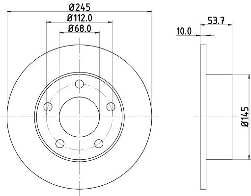 Bremsscheibe Hinterachse Hella 8DD 355 118-581 von Hella