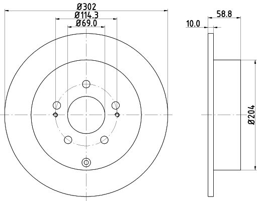 Bremsscheibe Hinterachse Hella 8DD 355 118-801 von Hella