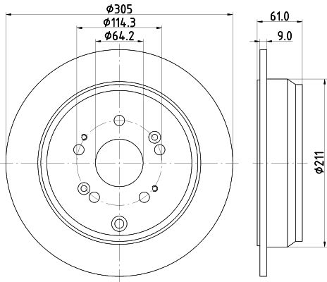 Bremsscheibe Hinterachse Hella 8DD 355 118-901 von Hella