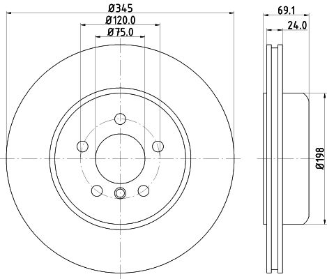 Bremsscheibe Hinterachse Hella 8DD 355 119-281 von Hella