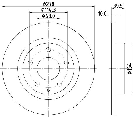 Bremsscheibe Hinterachse Hella 8DD 355 119-391 von Hella