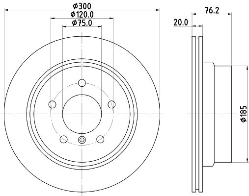 Bremsscheibe Hinterachse Hella 8DD 355 120-211 von Hella