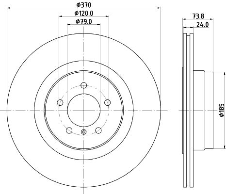 Bremsscheibe Hinterachse Hella 8DD 355 120-241 von Hella