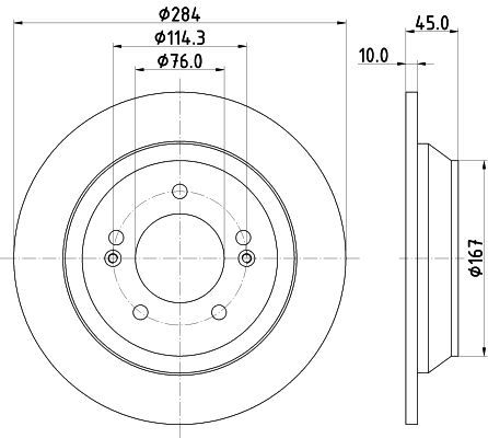 Bremsscheibe Hinterachse Hella 8DD 355 120-471 von Hella