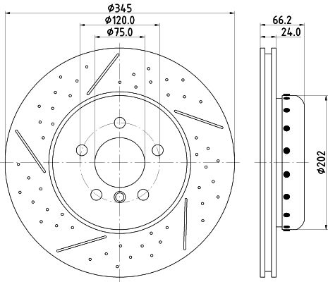 Bremsscheibe Hinterachse Hella 8DD 355 120-781 von Hella