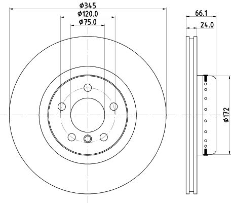 Bremsscheibe Hinterachse Hella 8DD 355 120-801 von Hella