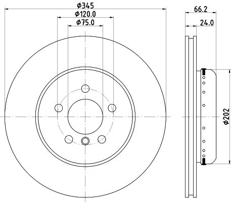 Bremsscheibe Hinterachse Hella 8DD 355 120-851 von Hella