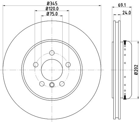 Bremsscheibe Hinterachse Hella 8DD 355 120-871 von Hella