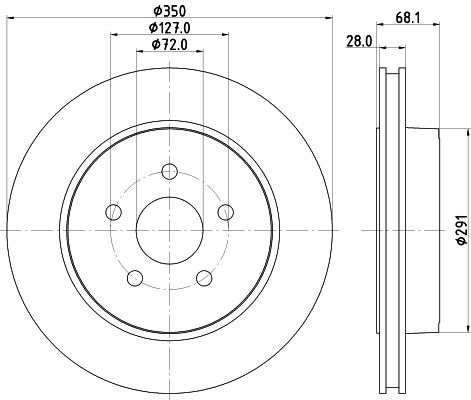 Bremsscheibe Hinterachse Hella 8DD 355 120-911 von Hella