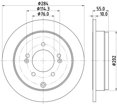 Bremsscheibe Hinterachse Hella 8DD 355 122-291 von Hella