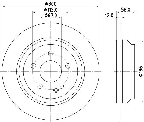 Bremsscheibe Hinterachse Hella 8DD 355 122-441 von Hella