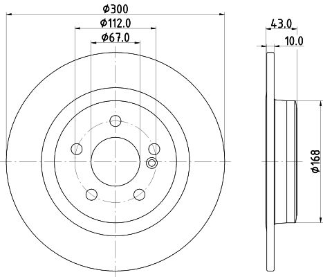 Bremsscheibe Hinterachse Hella 8DD 355 122-871 von Hella