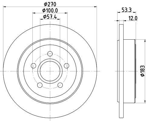 Bremsscheibe Hinterachse Hella 8DD 355 122-941 von Hella