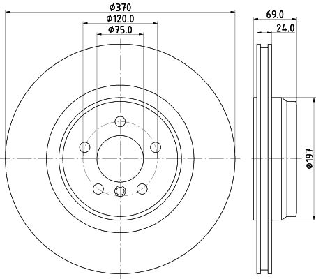 Bremsscheibe Hinterachse Hella 8DD 355 125-091 von Hella