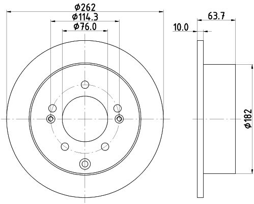 Bremsscheibe Hinterachse Hella 8DD 355 125-301 von Hella