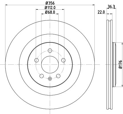 Bremsscheibe Hinterachse Hella 8DD 355 125-551 von Hella