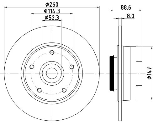 Bremsscheibe Hinterachse Hella 8DD 355 126-481 von Hella