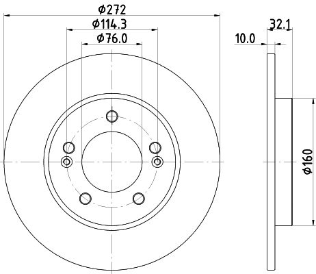 Bremsscheibe Hinterachse Hella 8DD 355 126-501 von Hella