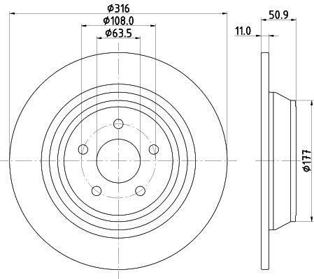 Bremsscheibe Hinterachse Hella 8DD 355 126-581 von Hella