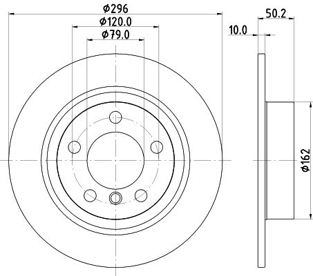 Bremsscheibe Hinterachse Hella 8DD 355 126-741 von Hella