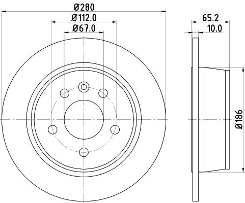 Bremsscheibe Hinterachse Hella 8DD 355 127-241 von Hella